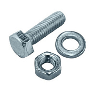 Болт DIN933 c шестигранной головкой М10х80мм, гайка, шайба оцинк. 2шт/пакет
