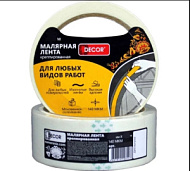 Лента клейкая малярная DECOR креппированная 38мм х 50м