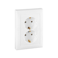 149072 Розетка 2-м СП Valena 16А IP20 2P+E с заземл. немецк. стандарт бел. (DIY-упак.) Leg 694272