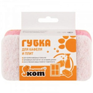 Губка для мытья кафеля "Рыжий кот", 14 х 7 см
