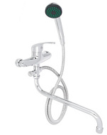 566-383 Смеситель для ванны СоюзКран с душем, длинный излив, керамический картридж 35 мм, хром