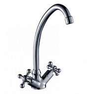 G02-62 Смеситель для умывальника Rossinka, хром, высокий излив