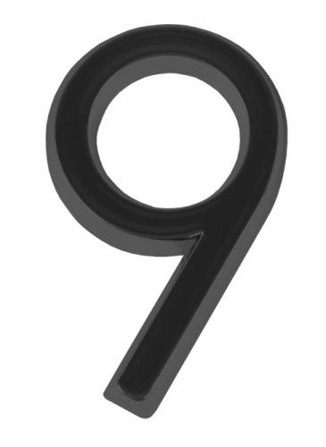 Номер дверной FUARO №9 черный самоклеящийся (50х37)