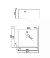 GL-5050KG Мойка для кухни врезная G.lauf GL-5050KG золотая из нержавеющей стали, 50*50 см без сифона