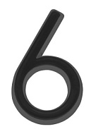 Номер дверной FUARO №6 черный самоклеящийся (50х37)