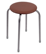 Табурет круглый Эконом ТБ1/К 100кг, коричневый, d - 30см ДСП/Винилискожа, h- 46см, 5см/d - 18мм