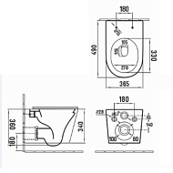 Унитаз подвесной Comforty 105, белый, безободковый ,сиденье дюропласт softclose тонкое, быстросъёмн