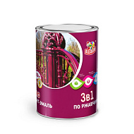 Грунт-эмаль 3 в 1 OLECOLOR , красно -коричневая, 0,4 кг