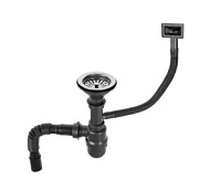 1174296 Сифон для мойки Accoona A469-2, 3 1/2", d=110 мм, с переливом, с гофрой