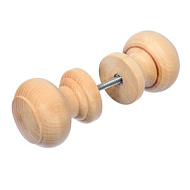Ручка дверная, круглая, (в комплекте 2 шт.), 5,5 см, липа