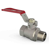 Кран шаровой 1/2" ВР/НР рычаг никель