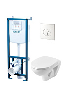 Инсталляция Santek с подвесным унитазом Бореаль сиденье дюропл микролифт, панель белая