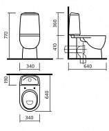 Унитаз-компакт Sanita Luxe Best Black, белый, 2 режима, дюропласт с микролифтом