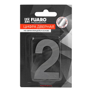 Номер дверной FUARO №2 хром самоклеящийся стальной (50х37)