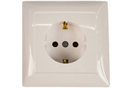 370808 Розетка 1-м СП Селена РС16-370 с заземл. бел. Кунцево 8111