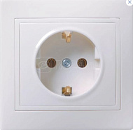 234980 Розетка 1-м СП Кварта 16А РС10-3-КБ с заземл. IP20 бел. IEK ERK14-K01-16-DM