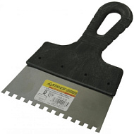 1009-25-06 Шпатель STAYER фасадный, зубчатый, нержавеющий, пластиковая ручка, 250 мм