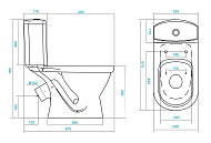 1WH302140 Унитаз-компакт Santek Алькор, белый, 2 режима, дюропласт