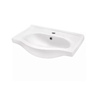 Раковина Селигер 60 Santek, белый,  с переливом, 1 отверстие, 605*190*445 мм