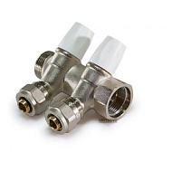 Коллектор вентильный для отопления теплого пола и водоснабжения с евроконусами-2 выхода