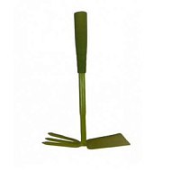 Мотыжка комбинированная 3-х зубые грабли с лопаткой с мет/черенком и пластиковой ручкой