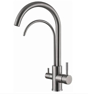 Смеситель для кухни Istok life LUXE 0402.436 двухручковый, на шпильке