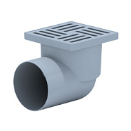 Трап 15х15см горизонтальный решетка нержавейка d50