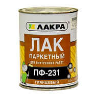 Лак паркетный ПФ-231  Лакра, 0,8кг, бесцветный глянцевый