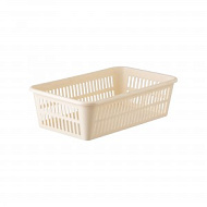 Корзина для хранения 25 х 15 х 7,2 см, 2 л, бежевая/коричневая