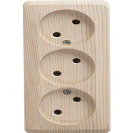 Розетка 3-м ОП Этюд 16А IP20 без заземл. без защ. шторок сосна SchE PA16-009D, 401796