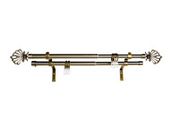 Карниз Телескопический MAGELLAN двухрядный наконечник Веер старое золото 160-300см