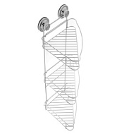 Полка для ванной Accoona, хром, угловая, 3 яруса, на присосках A11473-3