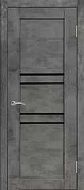 PV 41 Дверное полотно остекленное Бетон графит 800*2000мм   (черное стекло) ПВХ