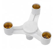 Разветвитель цокольный E27-3хE27 Rexant белый