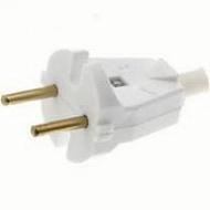 Вилка штепсельная В6-001универсальная плоская белая