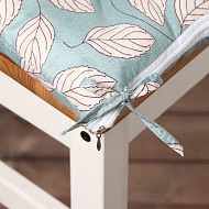 10713152 Сидушка на стул Этель "Листья"цв.зеленый, 40х40 см, 100% п/э