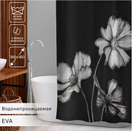 827470 Штора для ванны Доляна «Герберы», 180×180 см, EVA