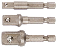 Адаптеры КУРС под головки с хвостовика U-типа под биты, набор 3 шт, легированная сталь