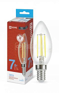 1397709 Лампа светодиодная LED-СВЕЧА-deco 7Вт свеча прозрачная 6500К холод. бел. E14 810лм 230В IN HOME 4690612029665