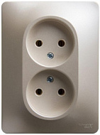 Розетка 2-м СП GLOSSA 16А IP20 250В без заземл. в сборе перламутр SchE GSL000620