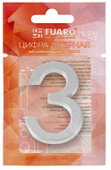 Номер дверной FUARO №3 хром самоклеящийся (50х37)