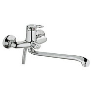 Смеситель универсальный Haiba, хром, с аксессуарами, длинный излив HB2237