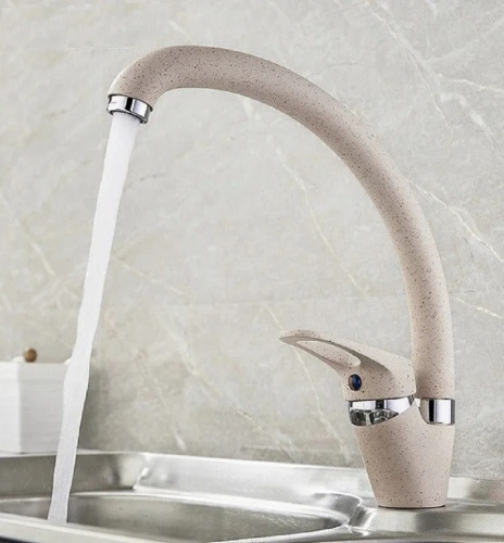 L5913K Смеситель для кухни Ledeme, бежевый матовый, высокий излив