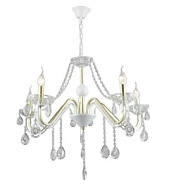 Люстра A4280/5 GD+WT золото/белый/хрусталь 5х60W E14 d720 h890, QH23