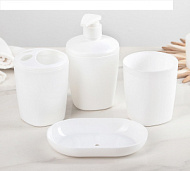Набор для ванной комнаты Berossi Aqua, белый, пластик, 4 предмета
