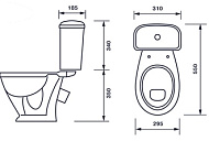 Унитаз-компакт Оскольская керамика Детский стандарт, белый, 1 режим, полипропилен
