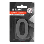 Номер дверной FUARO №0  хром самоклеящийся стальной (50х37)