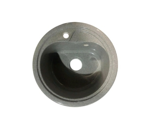 AG1C3 Мойка кухонная Agata, серая, круглая, врезная, кварцевая 450*190*450мм