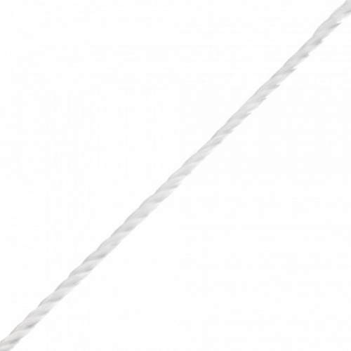 Шнур витой трехрядный ПП 5 мм, белый, 10м