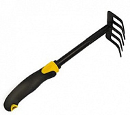 Грабли 5-зубые прямые с черенком обрезиненная ручка